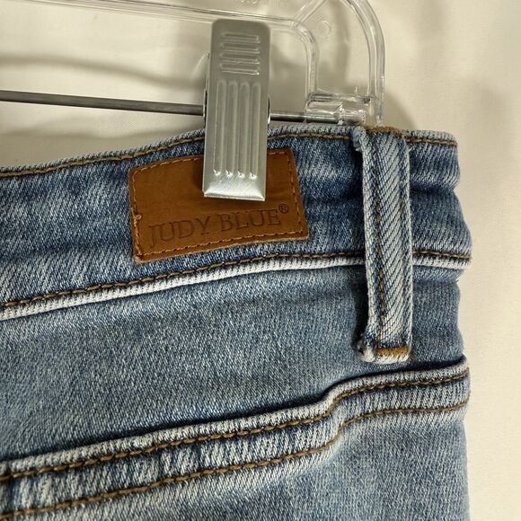 Judy Blue Boyfriend Fit Jeans Women's 13 31 Light Wash Blue Denim Distressed - Picture 12 of 12